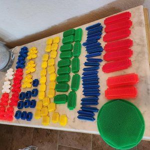 VINTAGE BRISTLE BLOCKS & Bears PLAYSKOOL 95 PCS - Stacking